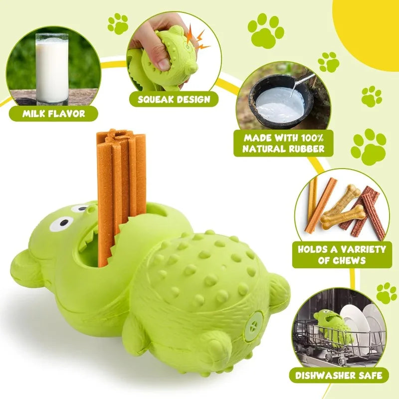 Dog Toys Tire Natural Rubber Squeaks Strong Durable Pulling Tugging Interactive Cleaning Teeth Suitable Large Dogs Chew Toys