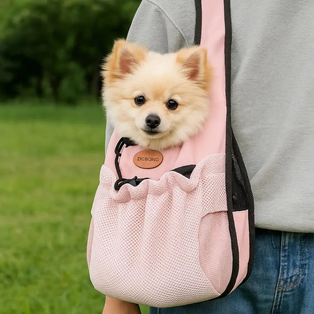 Breathable Pet Chest Shoulder Bag. Double Shoulder straps, Adjustable & Foldable Travel Bag for Backpack Travel