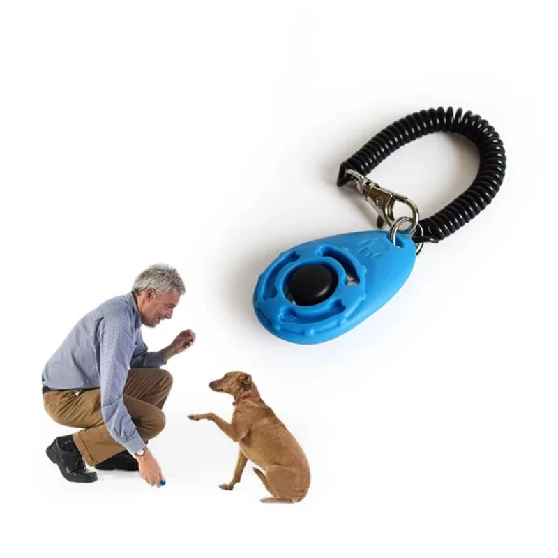 Dog Training Clicker Aid with Adjustable Wrist Strap, Sound Plastic Pet Clicker Trainer and Key Chain.