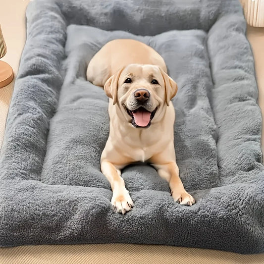Oversized Plush Dog & Cat Bed and Crate Pad. Ultra Soft Polyester Pet Mat for All Size Cats & Dogs.