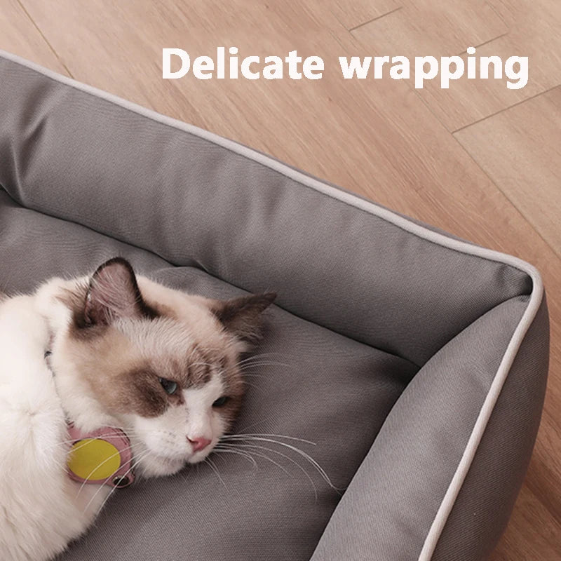 Four Season Square Dog & Cat Bed for Large Dogs, Mattress is Bite-resistant, Soft Thickened and Waterproof