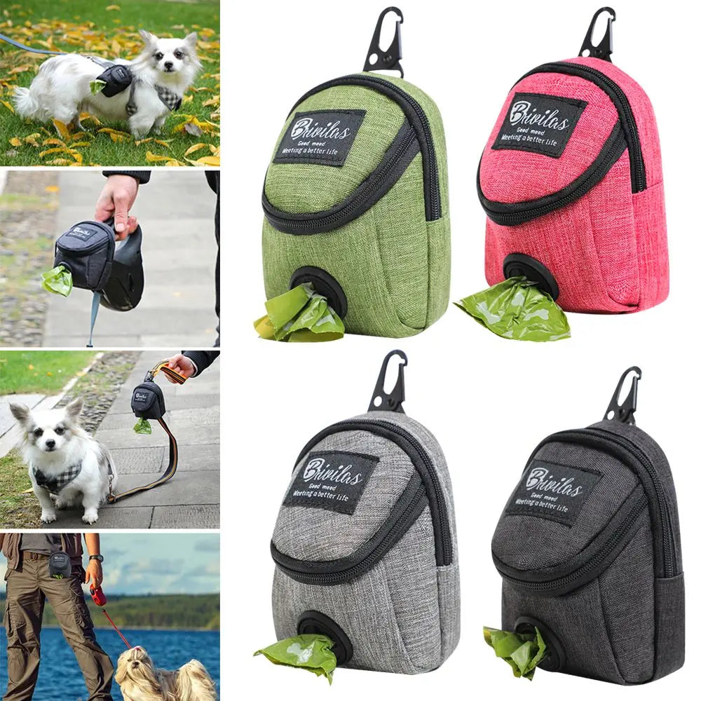 Pet Dog treat pouch. Portable Multifunction Dog training bag with Outdoor Travel Dog Poop Bag Dispenser