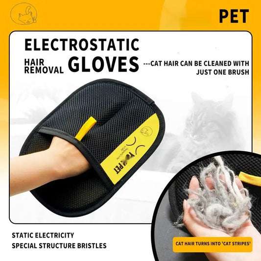 Animal hair Electrostatic glove, Two-way brush pet hair removal glove for cats, dogs, clothes and furniture