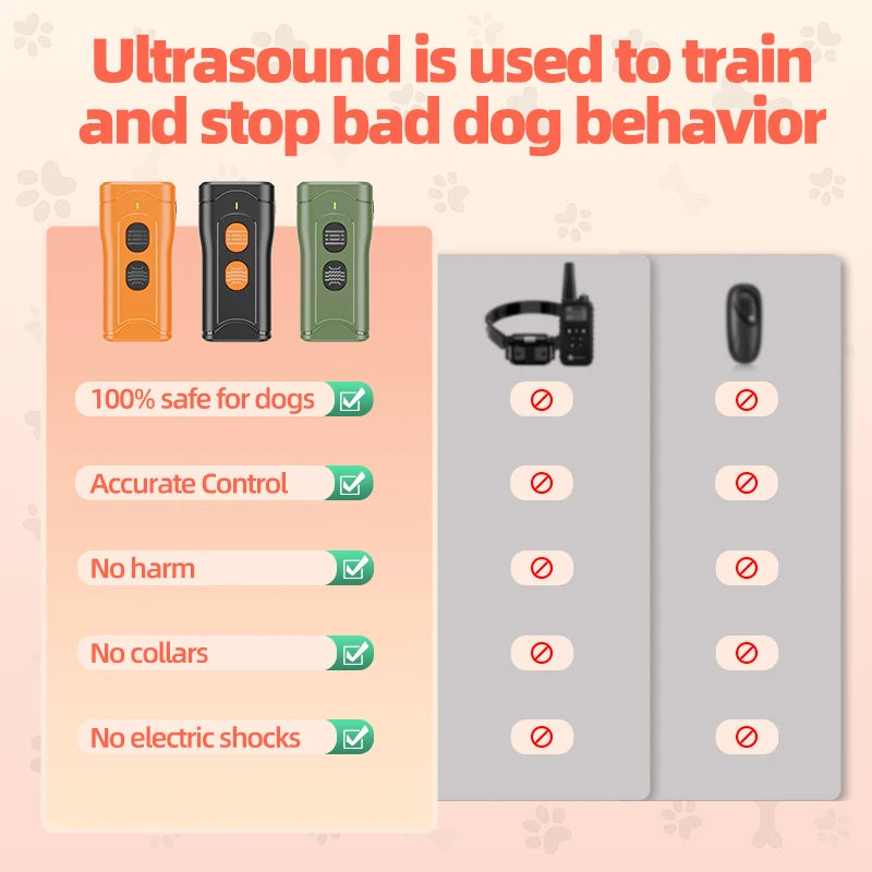Mini Dual-Head Ultrasonic Dog Deterrent K30, 20-30kHz Sweep/Constant Frequency, Strobe Light, 300mAh, Type-C