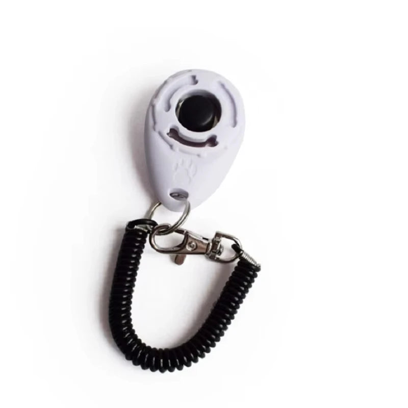 Dog Training Clicker Aid with Adjustable Wrist Strap, Sound Plastic Pet Clicker Trainer and Key Chain.