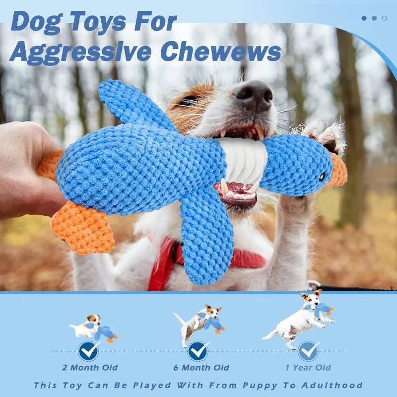 Indestructible Cat Dog Toys for Aggressive Chewers Cats Dogs, Chew Squeak Toy Cats Dogs Interactive Plush Doll Pet Products