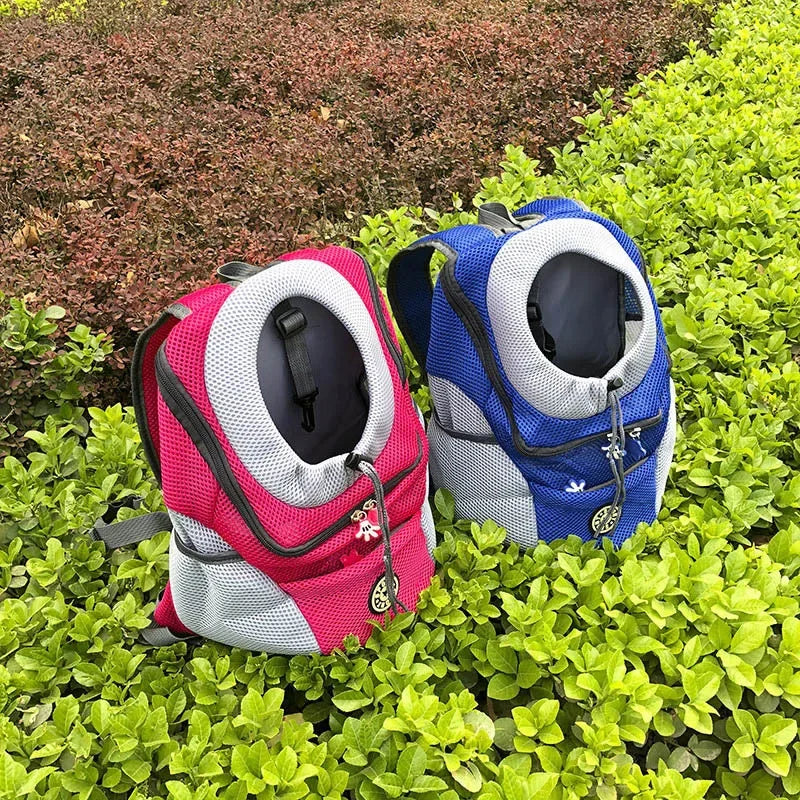 Pet Dog Carrier Bag Out Double Shoulder Portable Travel Backpack Outdoor Pet Dog Front Bag Mesh Backpack Head Pet Supplies