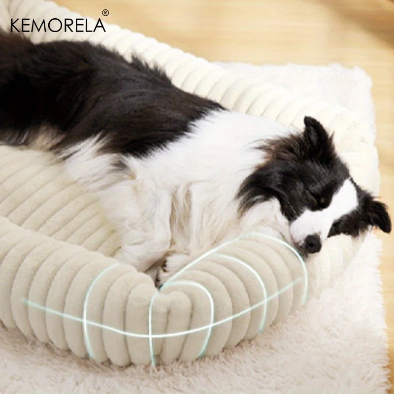 Orthopedic Plush Dog Bed - Mattress with High Resilience Support All Seasons Fluffy Pet Bed for Medium Large Dogs