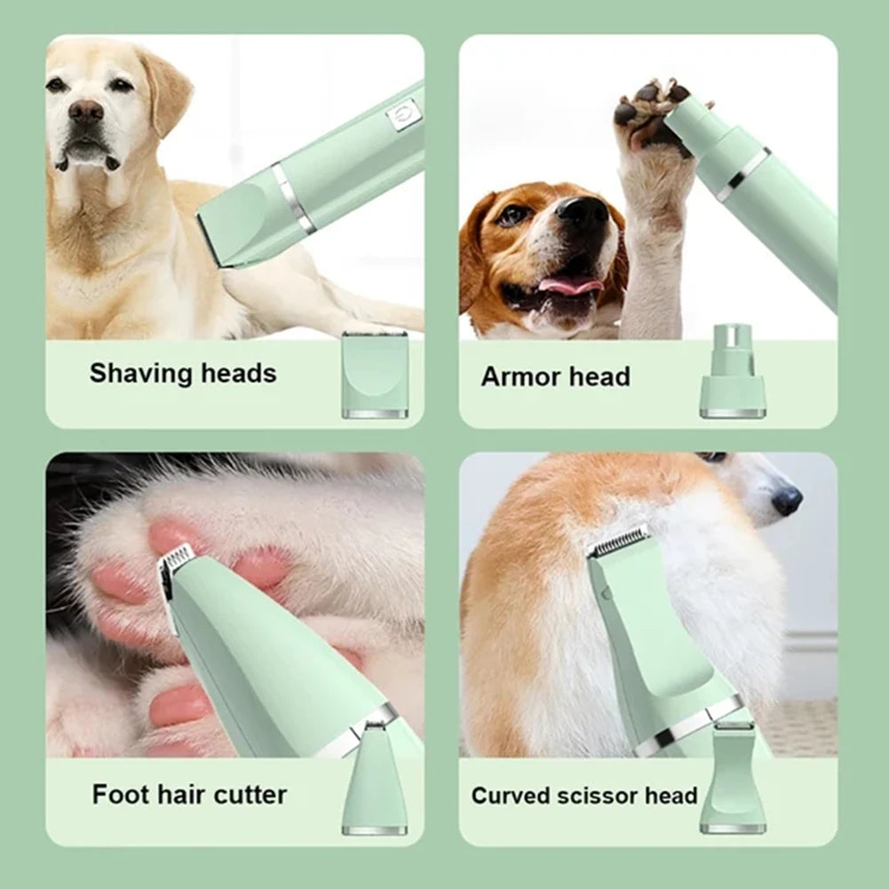 Professional 4-in-1 Electric Pet Grooming Tool Set Dog Hair Clippers USB Rechargeable 
Cats Haircut Trimmer Shaver  Supplies