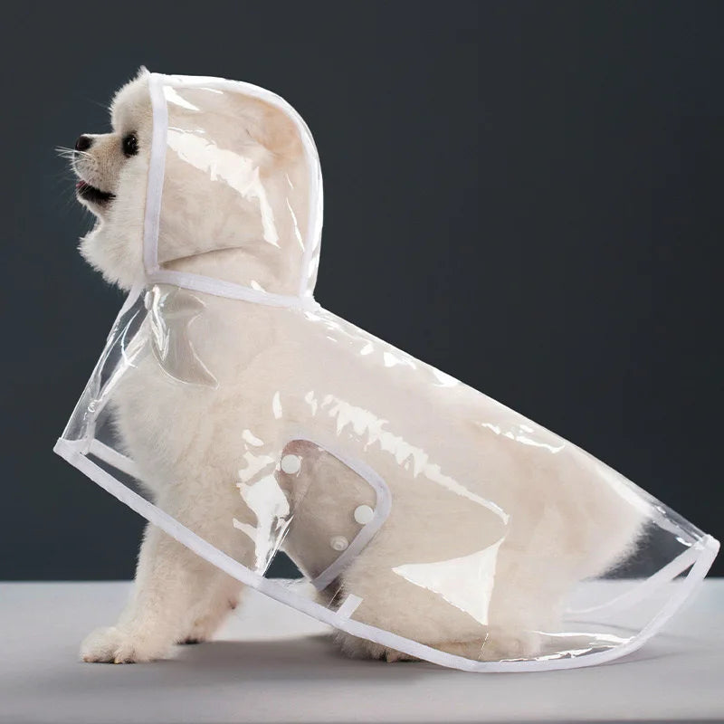 Dog Raincoat Poncho with Belly Coverage, Waterproof Dog Jacket with Hood for Small Dogs, Adjustable Reflective Pet Raincoat