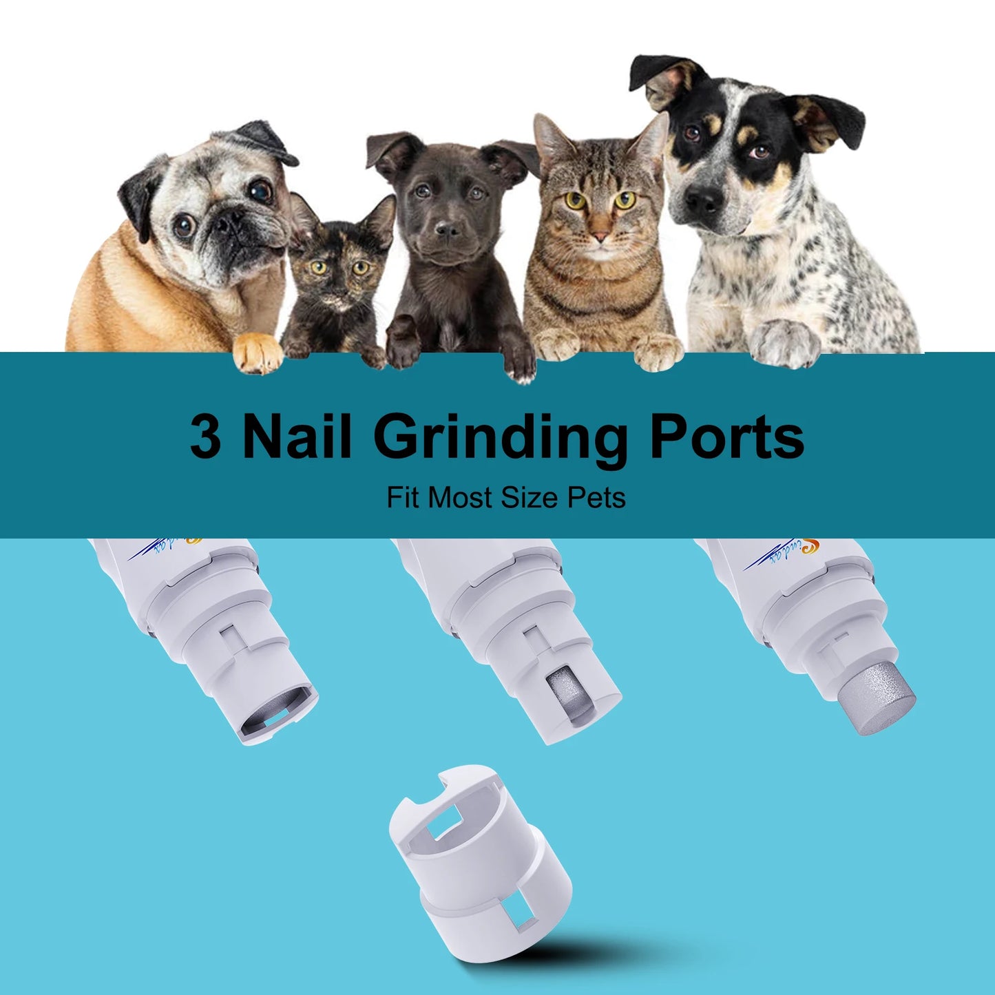 Dog Nail Grinder, USB Rechargeable Electric Pet Paws, Clipper & Trimmer, Painless Paws Grooming, Quiet 2-Speed Dog Nail File