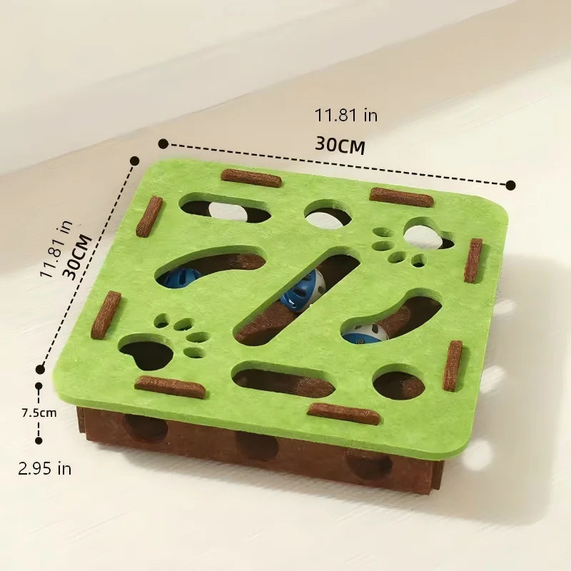Cat Puzzle Toy Felt Puzzle Box Cat Exercise Toy With Ball Indoor Sports Entertainment Hunting Cat Toys For Indoor Cats