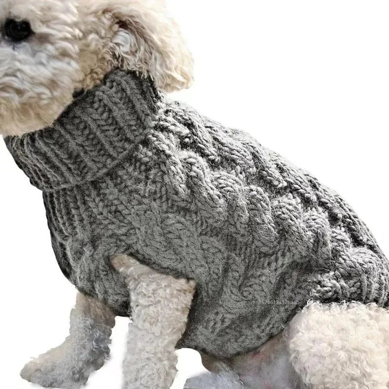 Warm Pet Sweater Winter Dog Clothes for Small Medium Dogs Knitted Puppy Cat Coat Chihuahua French Bulldogs Yorkie Customes