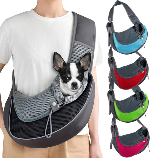 Pet Cat & Dog Carrier Backpack, Travel Tote Shoulder Bag, Mesh Sling Crossbody Shoulder Bag