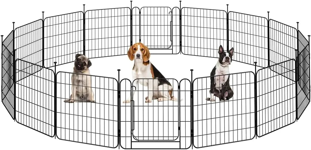 Expandable Dog Playpen, 8 Panel 20 inch Puppy Playpen with Door Indoor/Outdoor Pet Fence