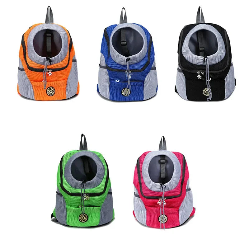 Pet Dog Carrier Bag Out Double Shoulder Portable Travel Backpack Outdoor Pet Dog Front Bag Mesh Backpack Head Pet Supplies