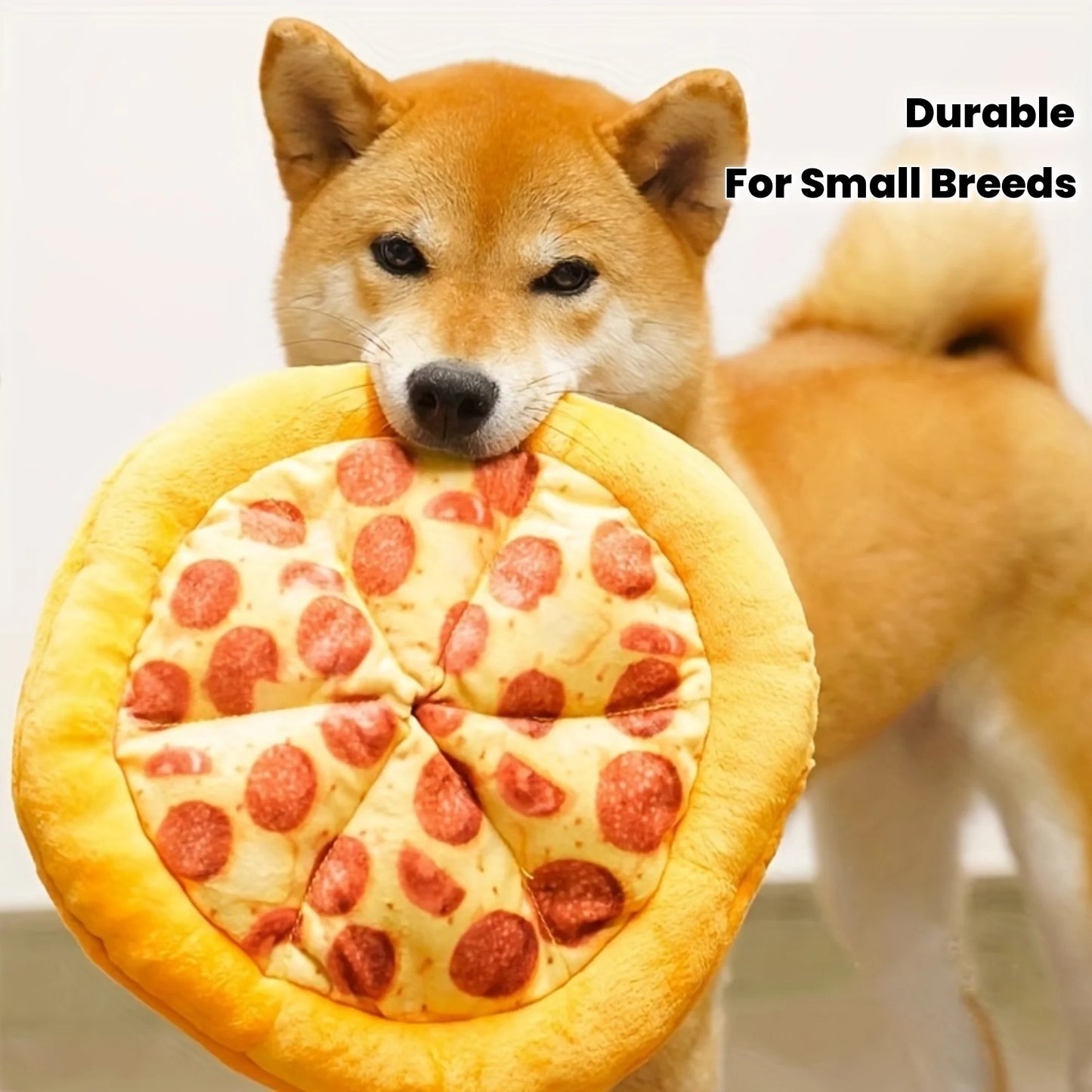 Squeaky Plush Pizza & Shrimp Dog Toy Durable Chew for Small Breeds Interactive Pet Play Accessory Soft Teething Puppy Chew Toys