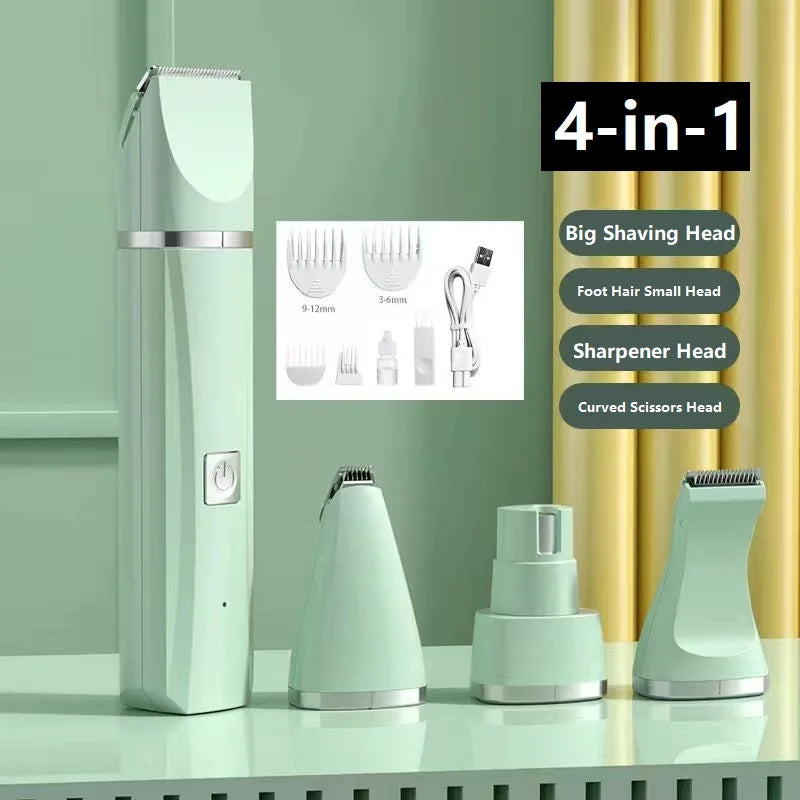 Professional 4-in-1 Electric Pet Grooming Tool Set Dog Hair Clippers USB Rechargeable 
Cats Haircut Trimmer Shaver  Supplies