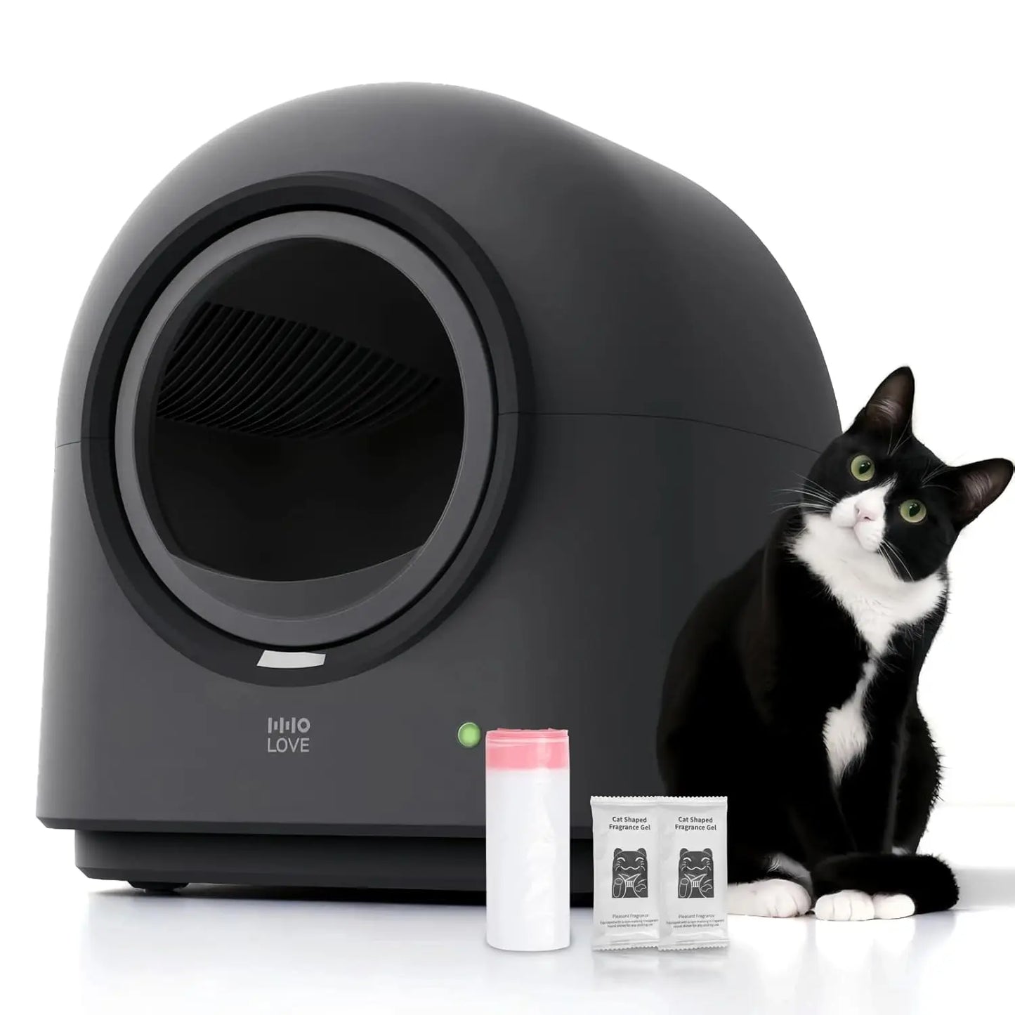 Self Cleaning Automatic Litter Box, Hands Free Smart Safety, Anti-Pinch, Deodorizer, Liner & Mat for Multi Cat, 65L, Custom