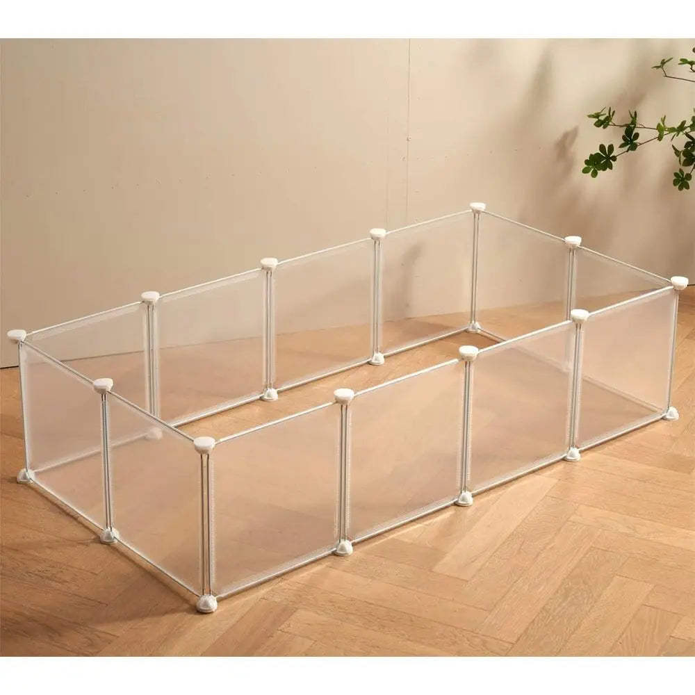 Transparent Clear Small Animal Playpen, Guinea Pig Cages, Puppy Dog Playpen, Pet Playpen, Rabbit Bunny Indoor Fence Pen Enclosure