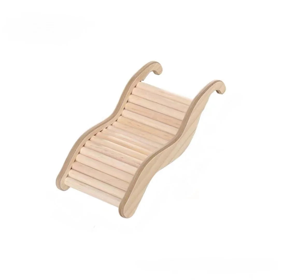 1PC Wooden Wave Style Staircase.  Hamster Toy with  Curved Slide & Chute for Small Animals