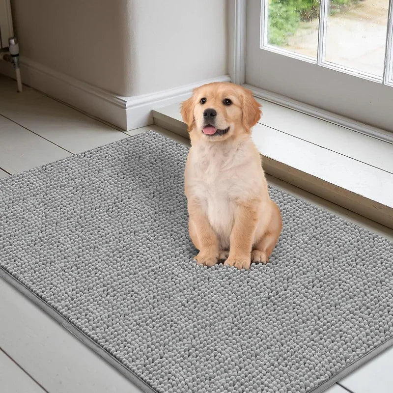 Dog Doormats for Muddy Paws. Absorbent, Non-slip Washable Mat with Anti-slip Quick-drying Microfiber. Mud Mat for Pets
