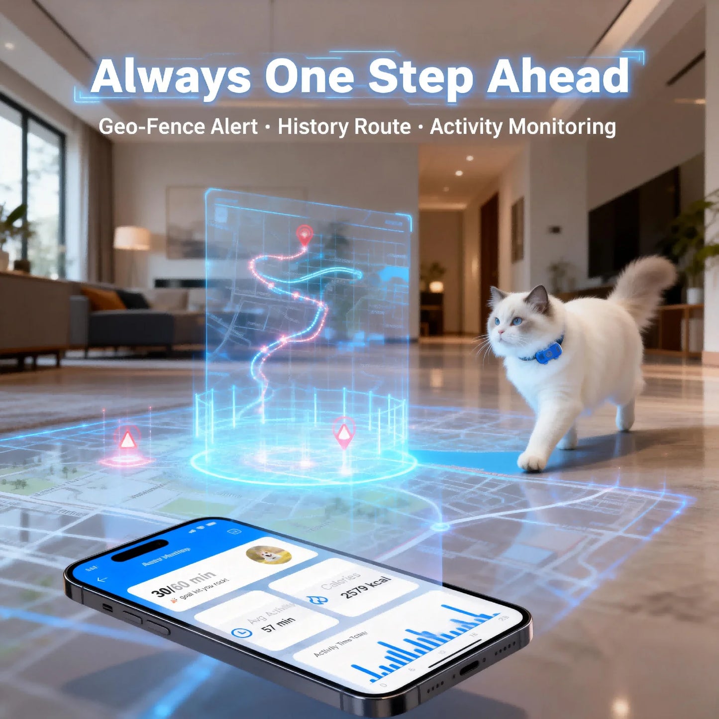 4G GPS Cat and Dog Tracker, Global Real-Time Pet Locator with SIM, WiFi Home Mode, Geo-Fence Alert, Lost Pet Finder, 10+ Days Battery