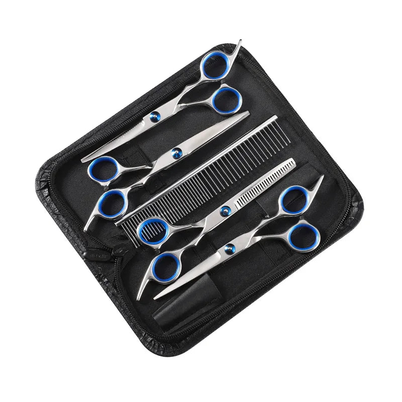 Grooming Scissors Stainless Steel Curved Shears with Round Tip Safety Blades Ergonomic Pet Hair Trimming Tools for Dogs Cats
