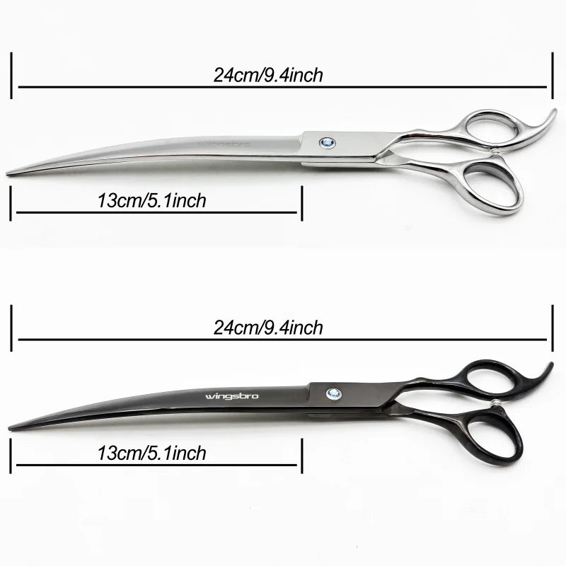 Wingsbro 9 inch Professional Pet Grooming Scissors, Animal Hair Trimming for Dog, Dog Grooming Curved Shears
