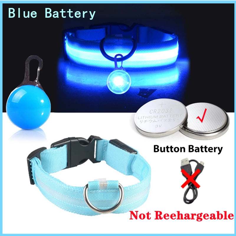 USB Charging Glowing Dog Collar With Pendant Detachable Luxury Led Light Bright For Small Dogs Cat Night Safety Collar Wholesale