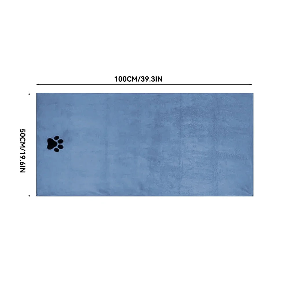 Microfiber Pet Bath Towel Embroidered Super Soft Absorbent for Dogs and Cats
