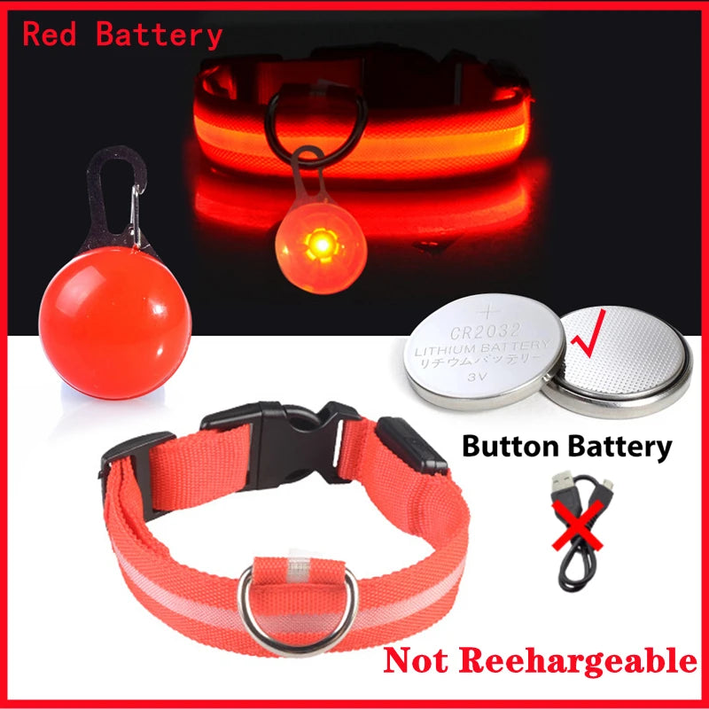USB Charging Glowing Dog Collar With Pendant Detachable Luxury Led Light Bright For Small Dogs Cat Night Safety Collar Wholesale