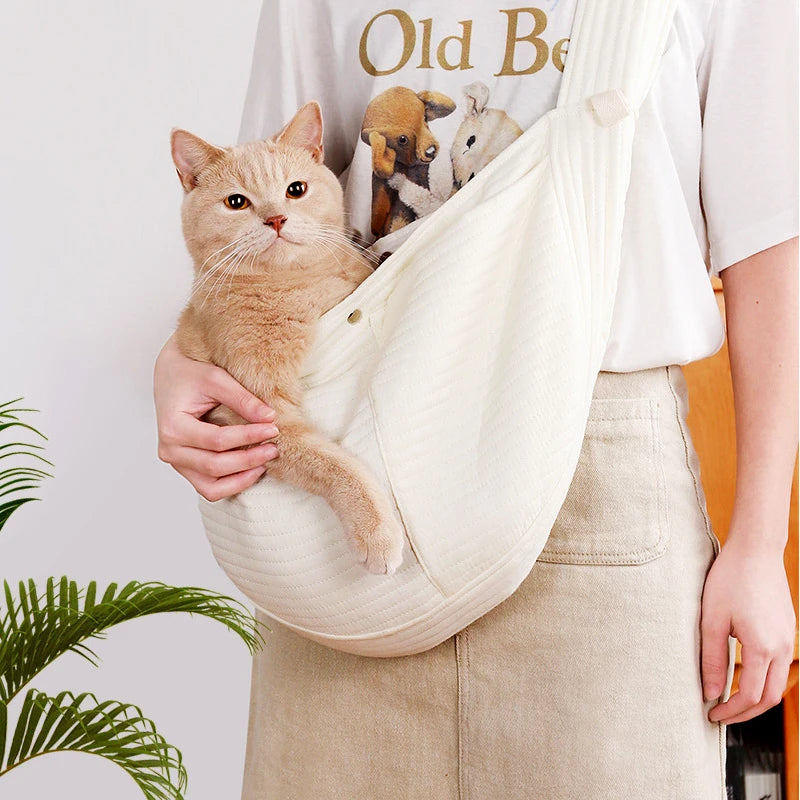 Comfortable Dog Bag Pet Crossbody Shoulder Bag Outdoor Travel Handbag Canvas Single Shoulder Cat Bag Sling Comfort Tote Bag