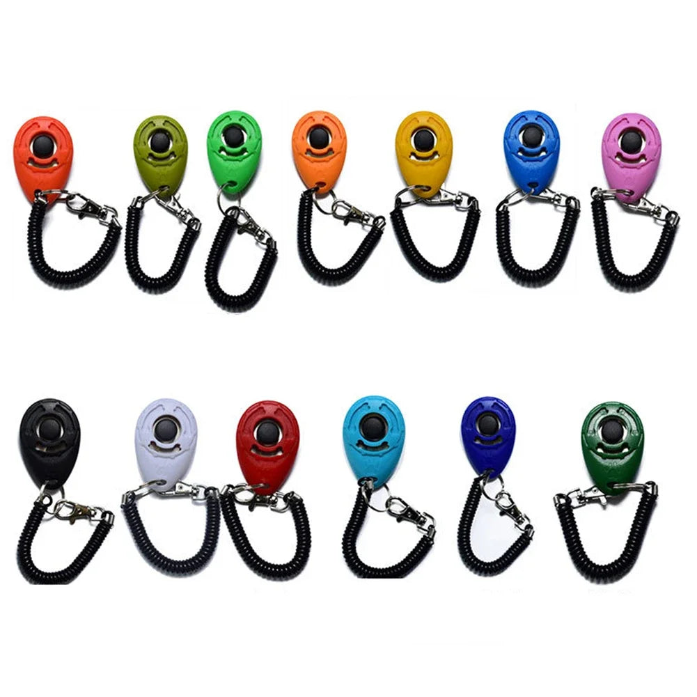 Pet Training Clicker, Trainer with Adjustable Wrist Strap and Key Chain