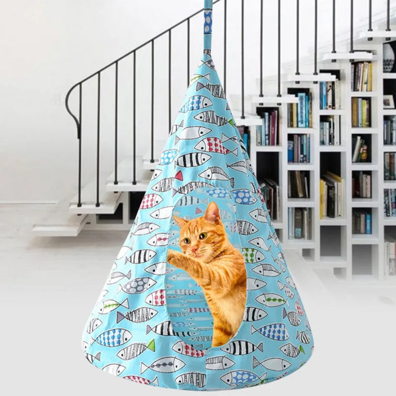 Hammock Cat Bed House, Hammock Cat Window & Cushion Basket, Nest & Playing Cave