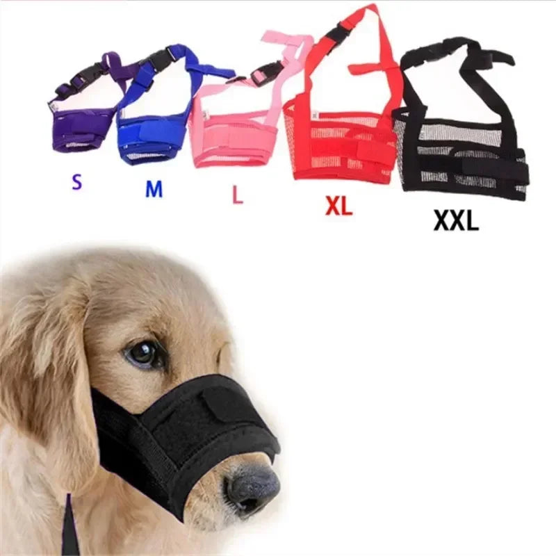 1pc Adjustable Dog Muzzle Breathable Dog Mouth Cover Muzzle Collar Anti Barking Pet Mouth Muzzles for Dogs  Accessories