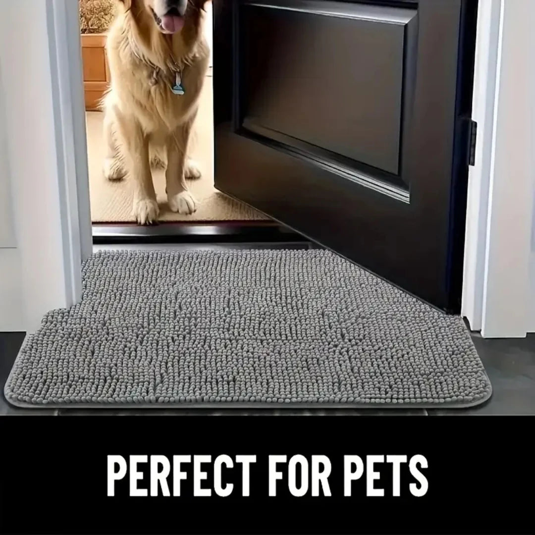 Dog Door Mat Mud Catcher - Absorbent Non-Slip Pet Paw Cleaner Mat, Washable Quick-Dry Indoor Rug for Mud