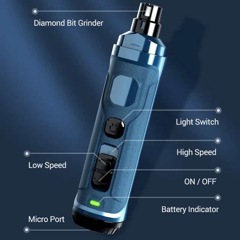 ROJECO N30 Electric Dog & Cat Nail Clipper & Grinder. Rechargeable Professional Pet Clipper