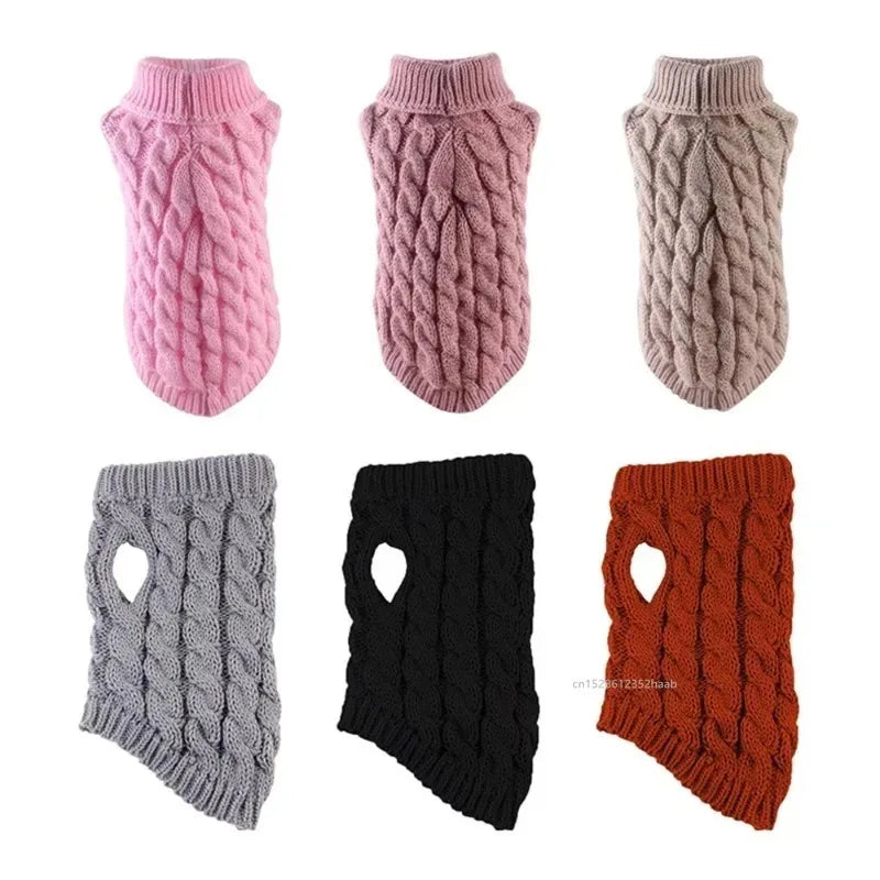 Warm Pet Sweater Winter Dog Clothes for Small Medium Dogs Knitted Puppy Cat Coat Chihuahua French Bulldogs Yorkie Customes