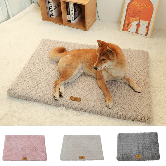 3D Foam Dog Bed With Removable Washable Faux Fur Cover, with Orthopedic Waterproof and Anti-Slip bottom.