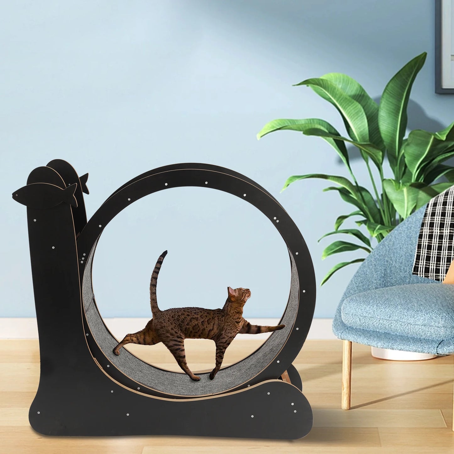 Cat Exercise Wheel Large Cat Treadmill with Carpeted Runway Cat Sport Toy Fitness Weight Loss Device for Cats