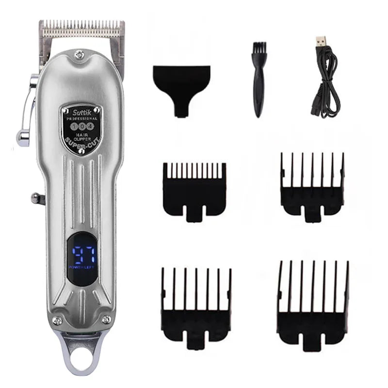 Professional Dog & Cat Hair Clipper. All Metal Rechargeable Pet Trimmer & Shaver with Low Noise level