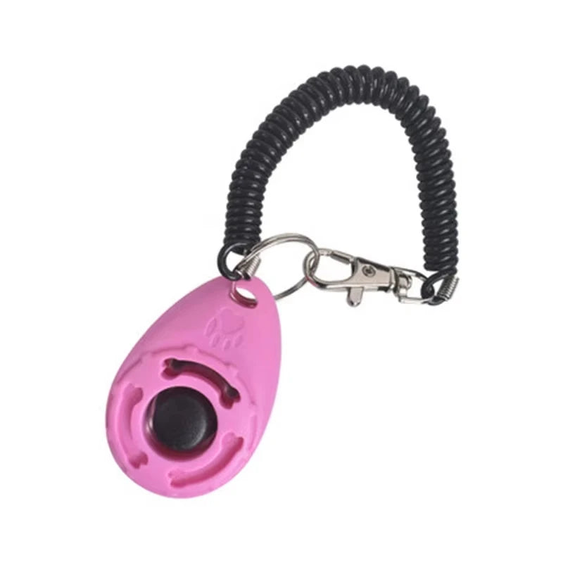 Dog Training Clicker Aid with Adjustable Wrist Strap, Sound Plastic Pet Clicker Trainer and Key Chain.