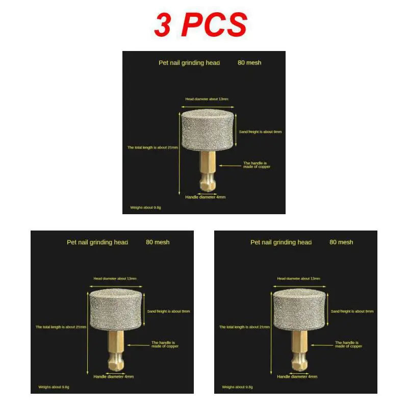 1/2/3PCS  Pet Electric  -  Replacement Nail Grinding Wheel head