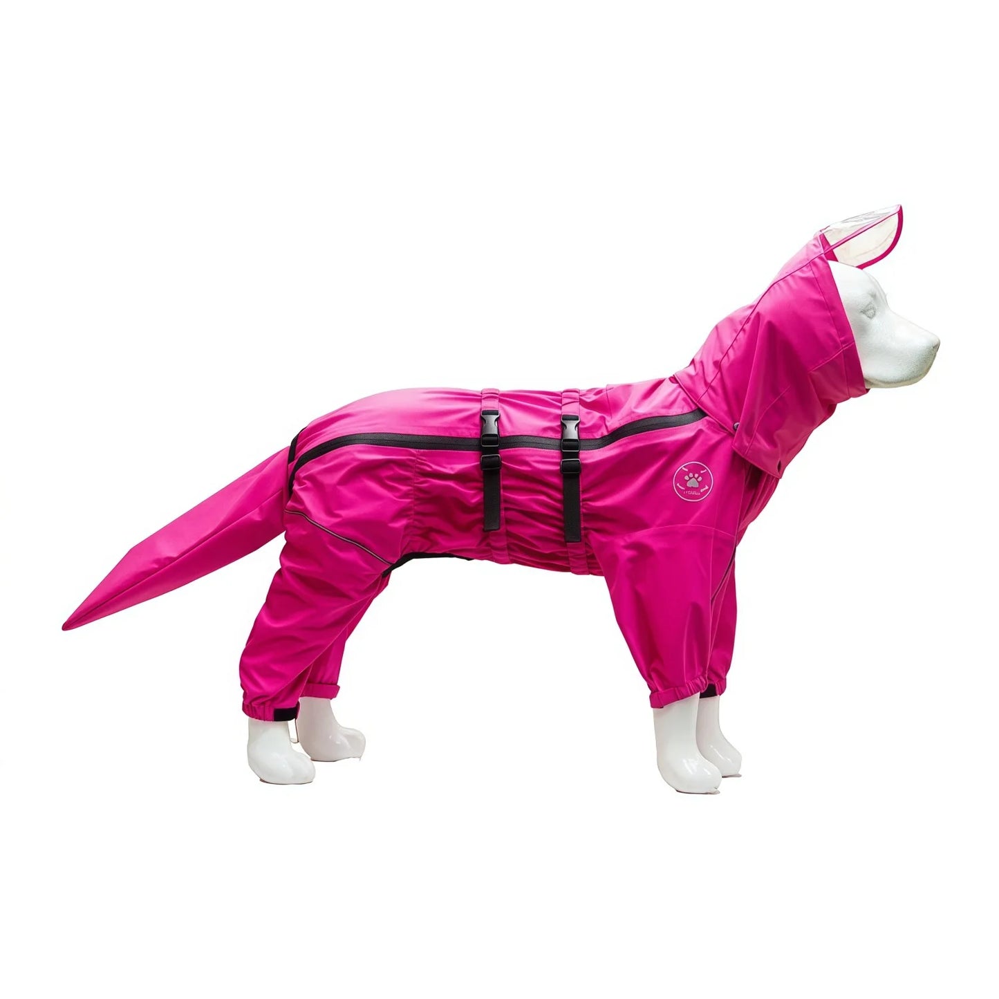 Waterproof Dog Raincoat Jumpsuit with Detachable Hood, Full Leg Coverage Rain Jacket for Large Dogs, Reflective Adjustable