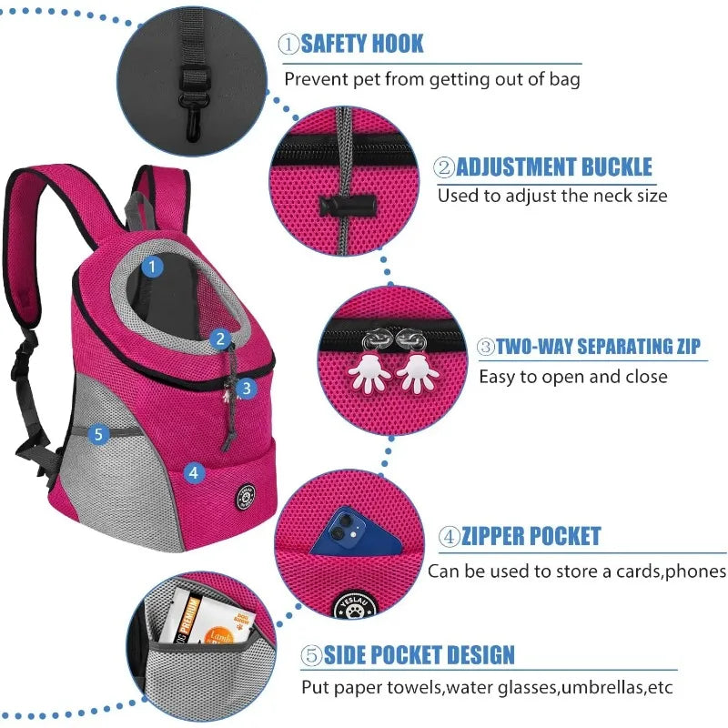 Double Shoulder Portable Travel Backpack, Outdoor Pet Carrier