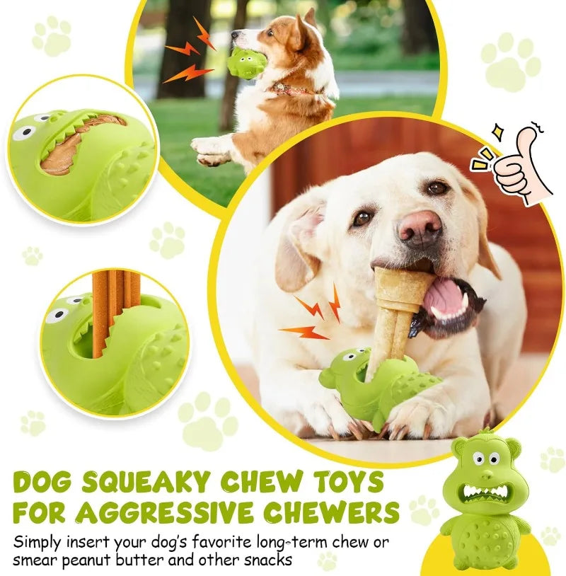 Dog Toys Tire Natural Rubber Squeaks Strong Durable Pulling Tugging Interactive Cleaning Teeth Suitable Large Dogs Chew Toys
