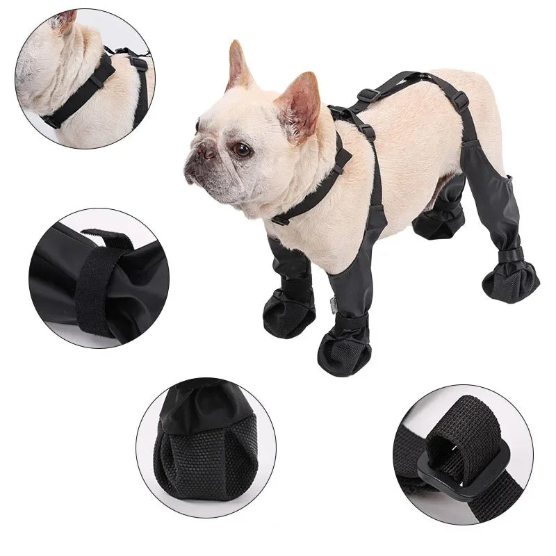 Best Anti-Slip Dog Shoes and Rain Booties, Dirty-proof & Anti-fall, with Suspender & Sock Shoes