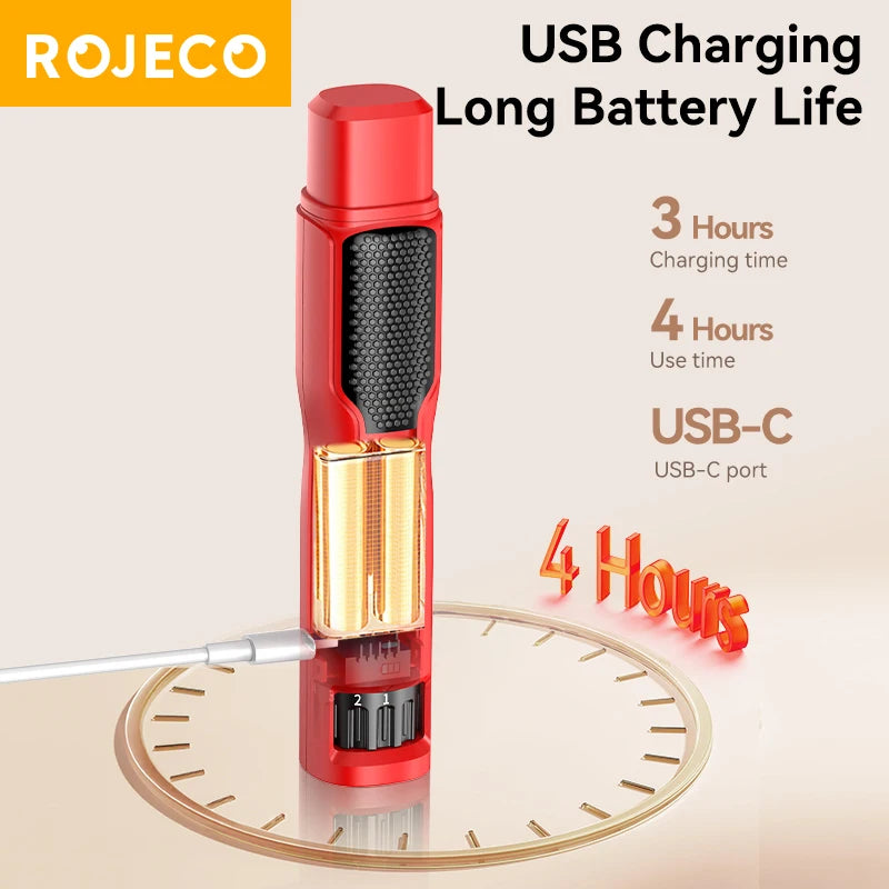 ROJECO Cat and Dog Electric Nail Grinder Rechargeable Paw Grooming Nail Clippers LED Light 7 Speed Adjustable Pet Claw Nail Grinder