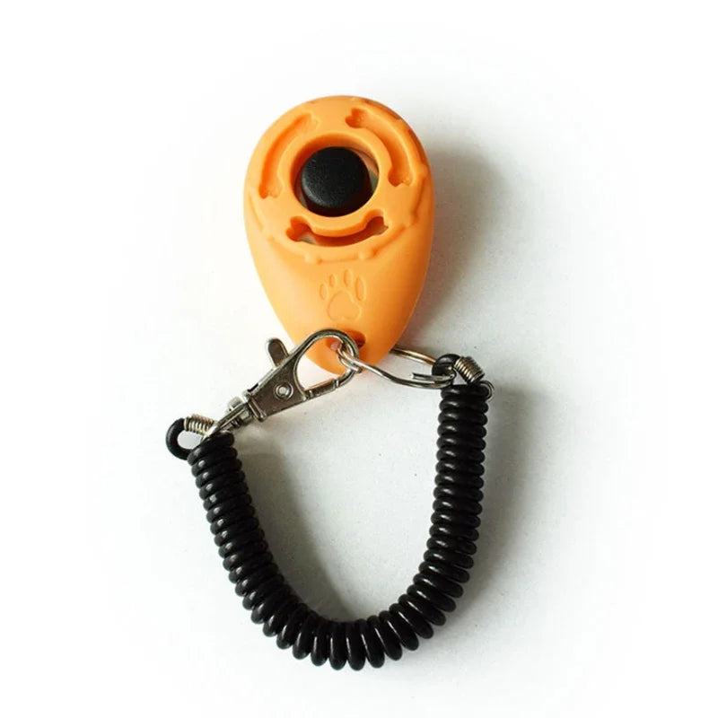 Pet Training Clicker, Trainer with Adjustable Wrist Strap and Key Chain